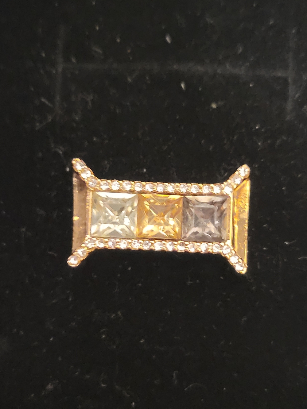KEEP Collective Gold-Tone Triple Square Crystal Slide Charm